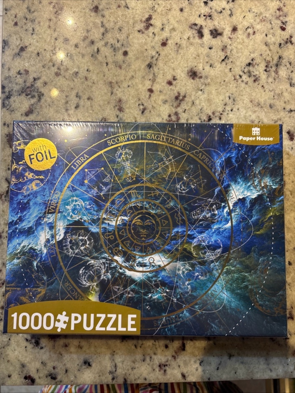 Zodiac 1000-Piece Jigsaw Puzzle - Blue with Gold Foil